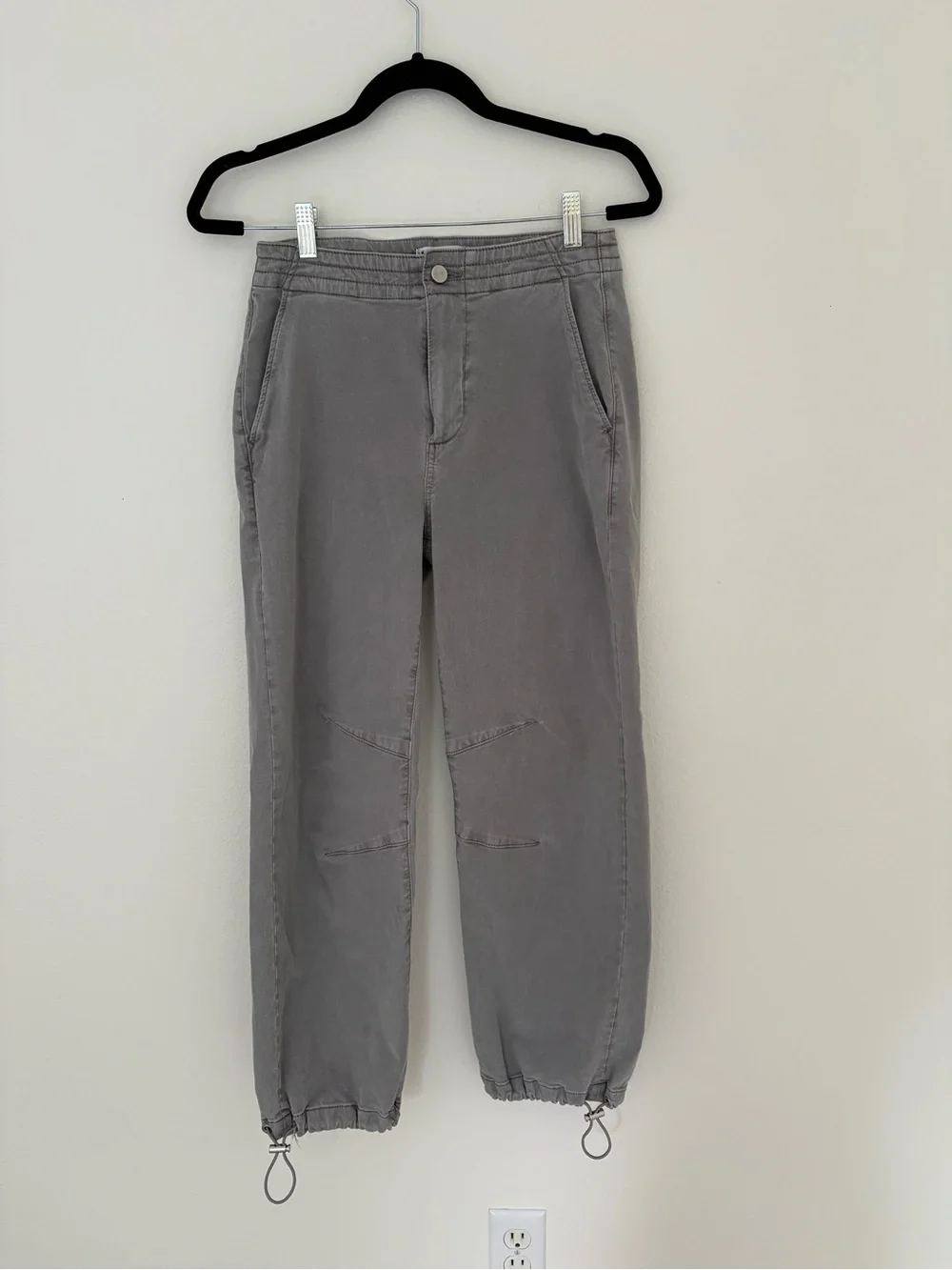 Paige Reid Cotton Joggers Grey Cinched Bottoms Women’s 26
